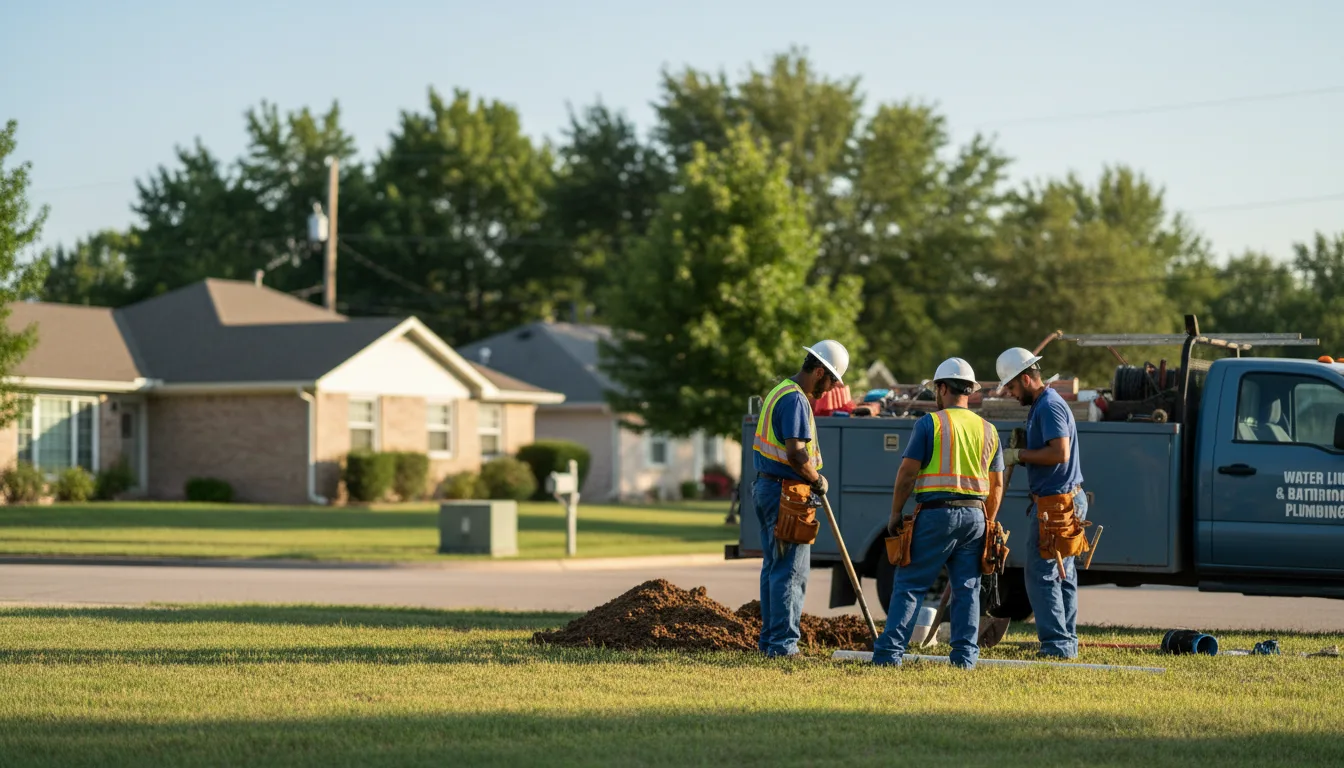 Residential water line and bathroom plumbing service in Nada, TX